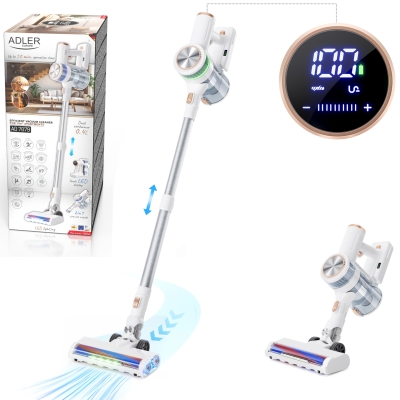 Безкабелна прахосмукачка Adler AD 7079, 300W, 4 степени, 0.4 л контейнер, 3‑степенна филтрация, Миещи се филтри