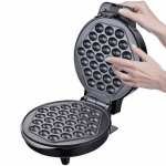 Бъбъл гофретник Rosberg R51442H, 1000W, Bubble гофрета, Незалепващ, Черен