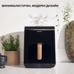Panasonic NF-CC600AXE фритюрник с горещ въздух с прозорец за наблюдение, 6 литра, 80–200°C, дигитален таймер и LCD дисплей
