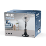 Вентилатор с водна мъгла Muhler 16″, 75W, 3.2 л резервоар, 3 скорости, таймер, осцилация