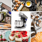 Планетарен миксер Camry CR 4223, 2000 W, 5 л купа, 3 приставки, 6 скорости + импулс, LCD дисплей