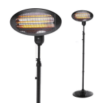 Кварцова печка Termomax TOX25B, 2000W, Стояща, 3 степени, Защита IP 34, Черен