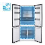 Хладилник с фризер Diplomat Multi Door NF500MDIE, Slot in дизайн, 505L, No Frost, Multi zone температурна настройка, LED дисплей, Тъмен инокс