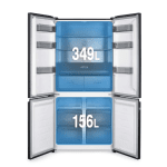 Хладилник с фризер Diplomat Multi Door NF500MDIE, Slot in дизайн, 505L, No Frost, Multi zone температурна настройка, LED дисплей, Тъмен инокс