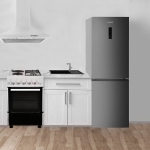 Хладилник с фризер Muhler NFC185IE, 323L, Клас Е, No Frost, Реверсивна врата, Инокс